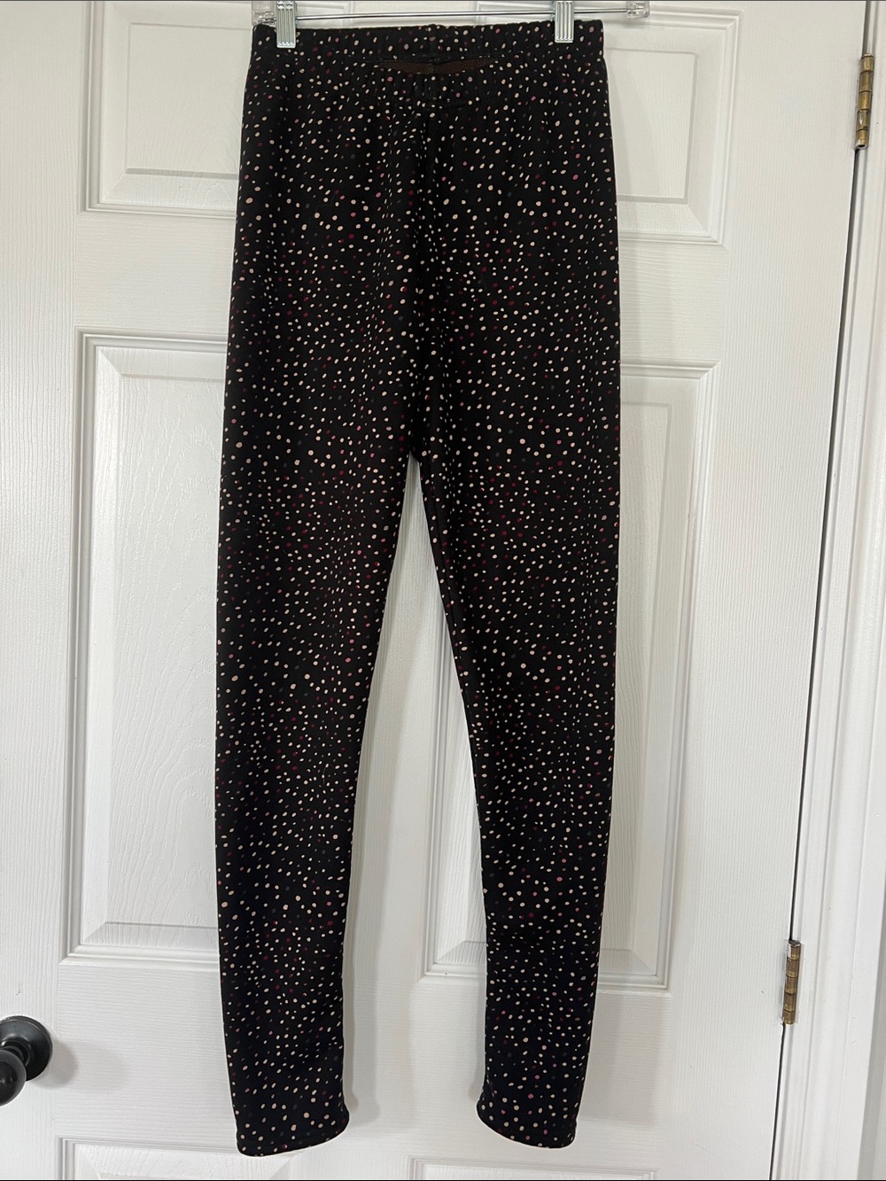 🌷6/$20🌷Women's Black Leggings with Pink Dot Print - Everyday Stretch Leggings